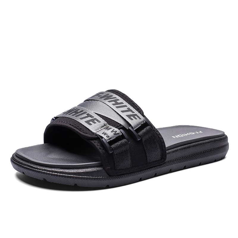 Original män casual tofflor lyxmärke strandtofflor män röd svart hus tofflor herr rum sko man storlek 40-45