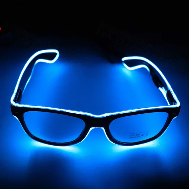 1PC Flashing EL Wire LED Light Up Party SunGlasses Led Glasses Luminous Party Decorative Lighting Classic Novelty Bright: Blue