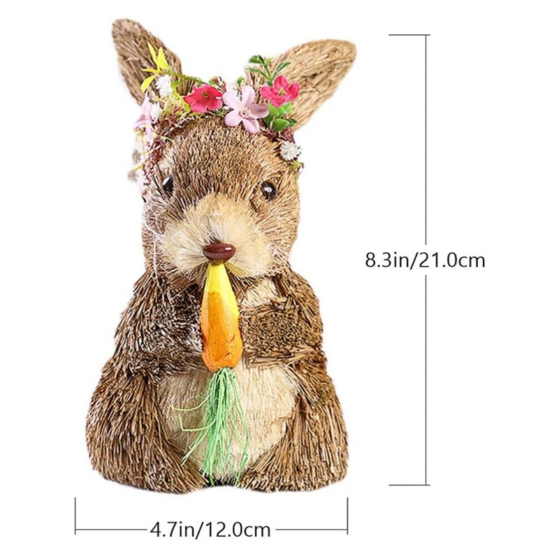 Lapin de pâques en paille, décoration, carotte, souvenir de pâques, décoration de la maison