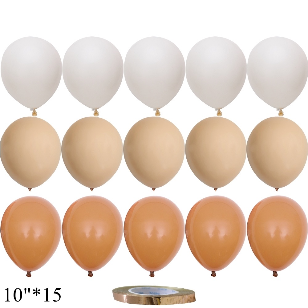 15/20PCS 10inch Balloons Vintage Retro Khaki Caramel Balloon Set for Wedding Anniversary Birthday Party Decoration DIY Supplies: Light Grey