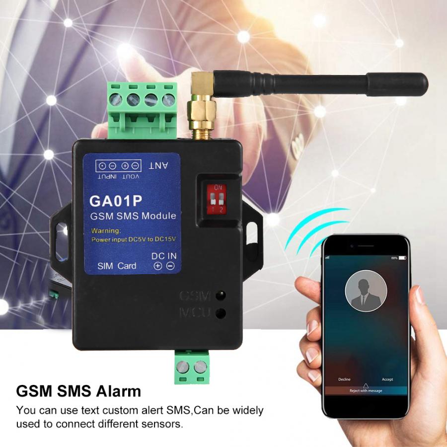 Sistema de alarma GSM GA01P, alarma de llamada SMS, batería recargable para alerta de fallo de energía, mando a distancia GSM