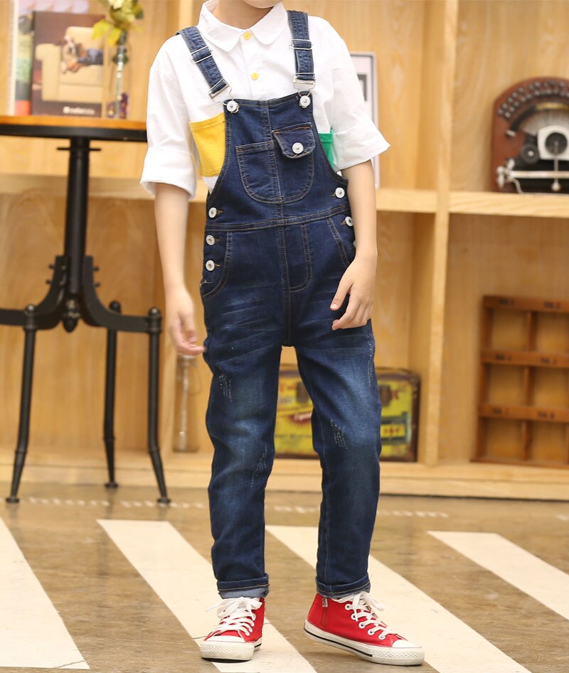 Jongen Overall Kids Denim Jumpsuit Kinderen Overalls Jeans Lente Meisjes Herfst Jongens Jeans Broek Cowboy Zakken Outwears 2-15T: 9