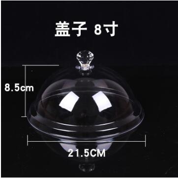 Shatter-resistant Acrylic Fresh-keeping Cover Transparent Round Tray Food Dust Cover Plastic Bread Food Cover Baking Cake Pan: B-1PCS