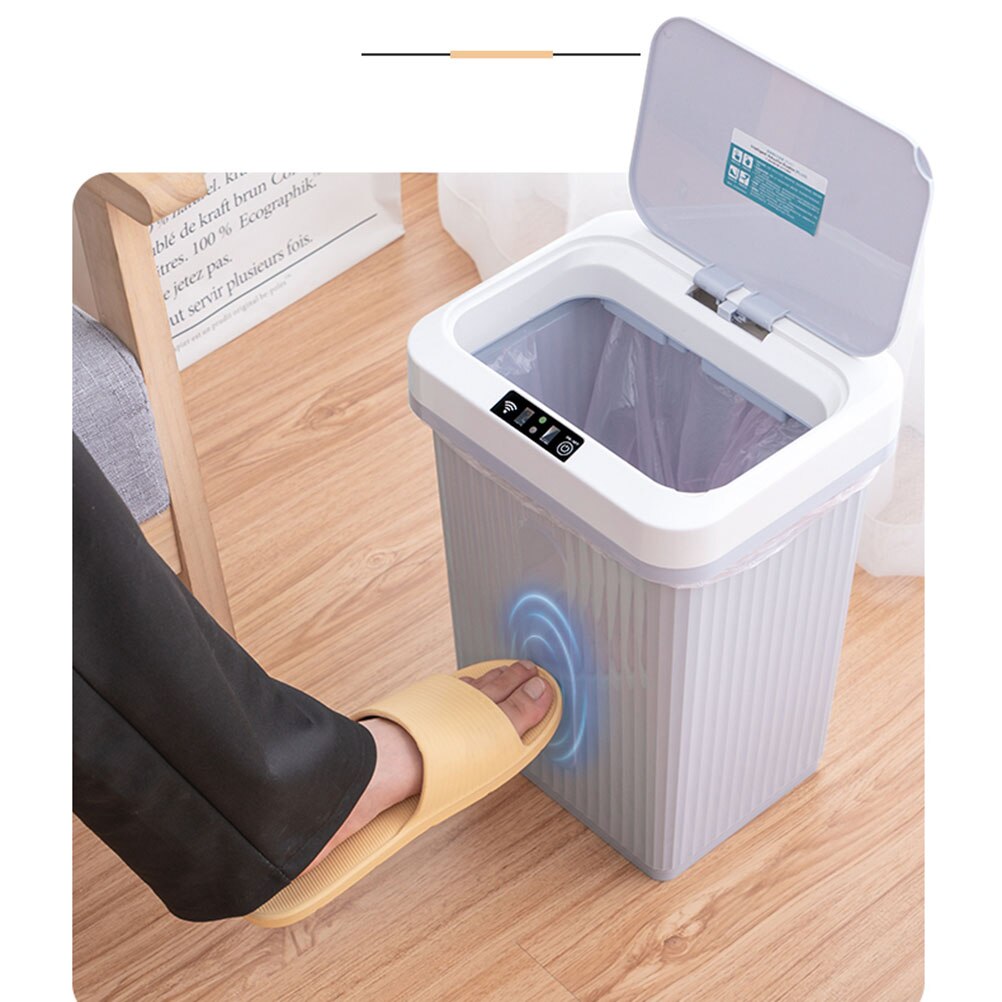 Charging Smart Trash Can Automatic Induction Dustbin with Lid Mute Waste Bin with Build-in Battery for Home Living Room Kitchen