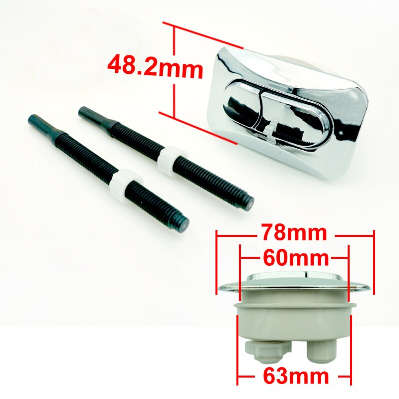 Vankz Square Toilet flush dual push buttons,water tank ceramic cover Double button: B