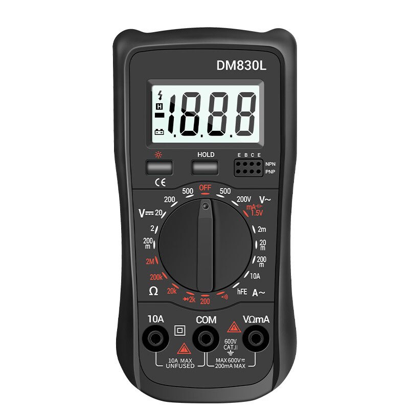 Portable Digital Multimeter Electrician Multi-function Meter High Precision Digital Multimeter with Backlight No Battery