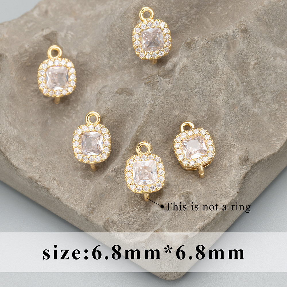 GUFEATHER MC73, accesorios de joyería, chapado en rodio de oro de 18k, sin níquel, cobre, circonita, fabricación de joyas, dijes, colgantes diy, 10 unids/lote: Verde