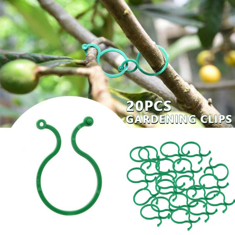 50/20pcs Reusable Plastic Plant Support Clips clamps For Plants Hanging Vine Garden Greenhouse Vegetables Tomatoes Clips
