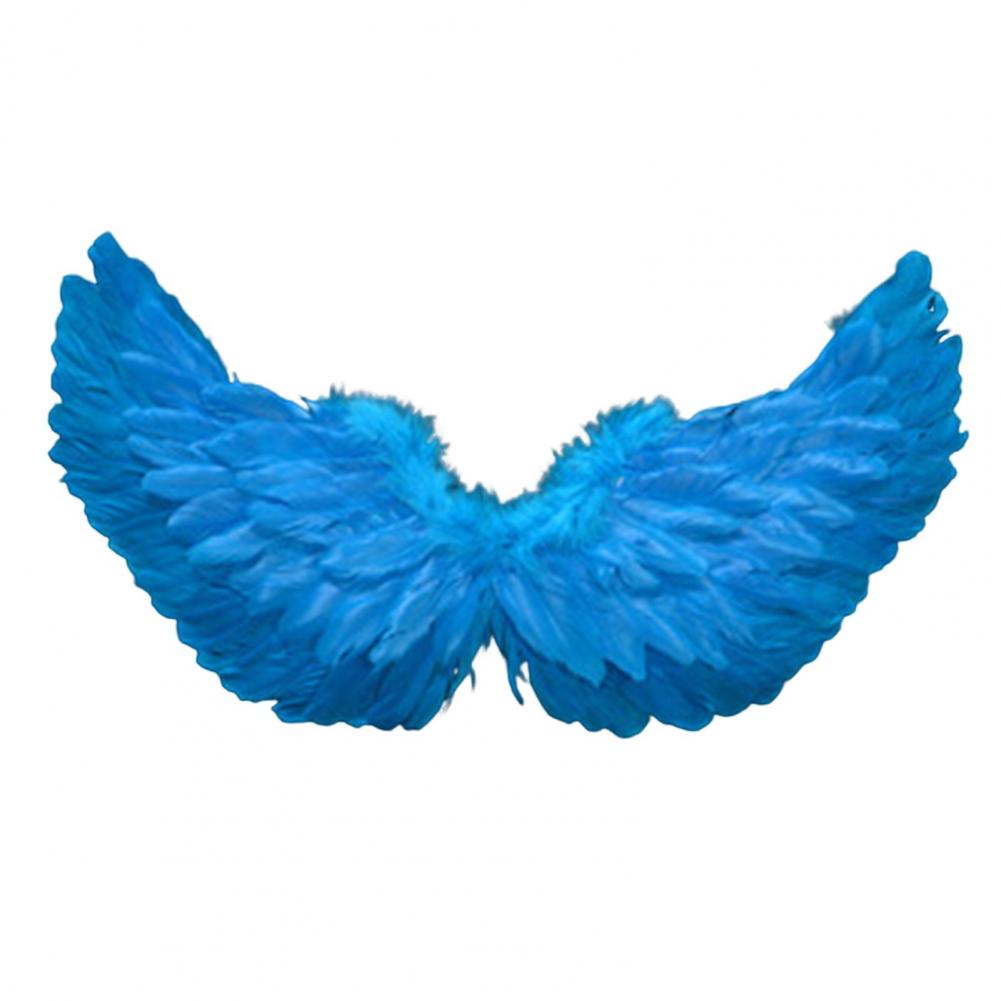 Alas de Ángel de colores brillantes, alas de plumas de Ángel, disfraz ligero, accesorios de fotografía para Cosplay con correas elásticas: Azul cielo