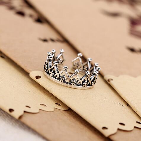 925 Sterling Zilveren Bloem Kroon Ringen voor Vrouwen Sieraden Mode Open Verstelbare Vinger Ring
