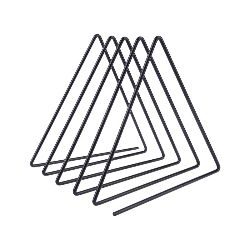 Estante para discos de hierro LP, soporte triangular para libros, organizador de almacenamiento de discos de escritorio: Black XS