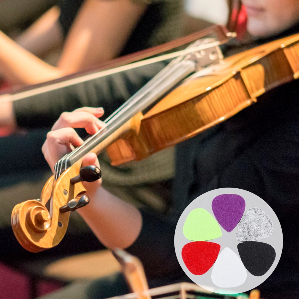 6Pcs Gitaar Plectrumwool Vilt Gitaar Pick Gitaar Accessoire Ukulele Plectrums