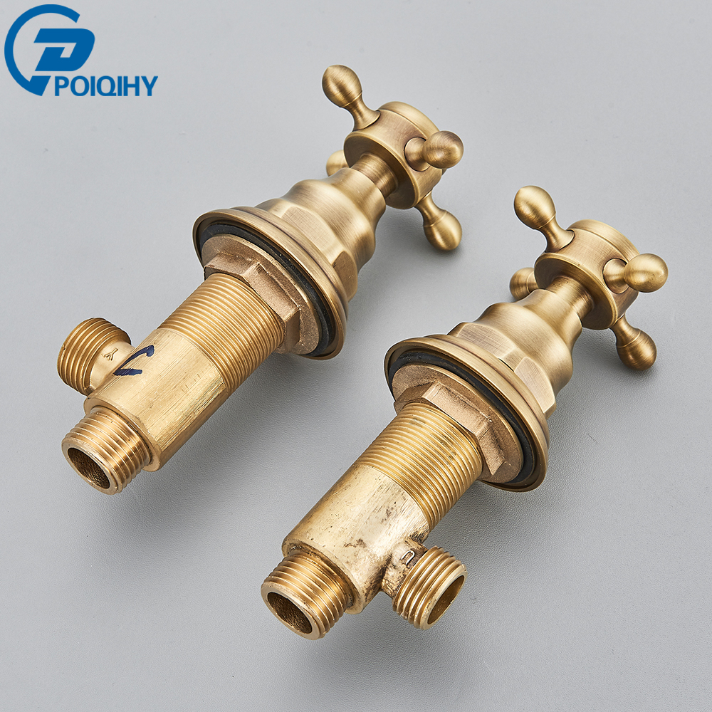 Manijas para grifo de lavabo, válvula de Control fría y de latón montada en cubierta, manija mezcladora, interruptor para grifo de baño, 2 uds.: Rojo