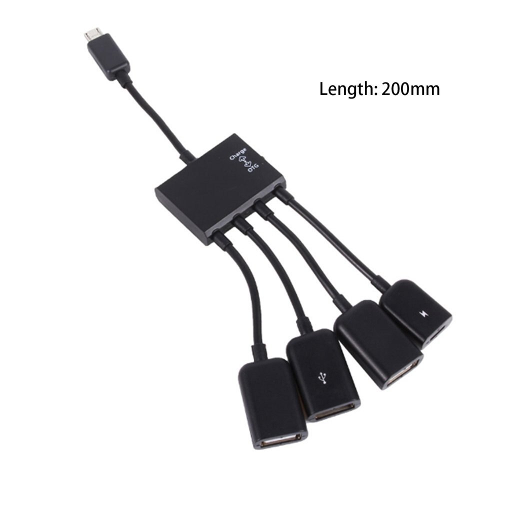 OTG 3/4 Port Micro USB Power Charging Hub Cable Spliter Connector Adapter For Smartphone Computer Tablet PC Data Wire