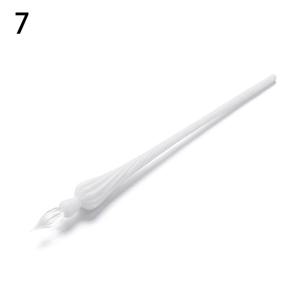 Vintage Glass Dip Dipping Pen Writing Tool Glass Drip Fountain Pen Signature Filling Ink Fountain Pens: 07