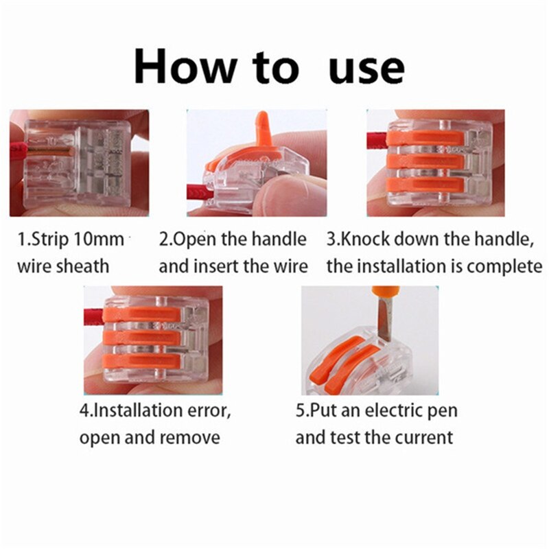 2 in 4/6 out Wire Splitter Mini Fast Wire Connector Universal Wiring Cable Connector Push-in Conductor