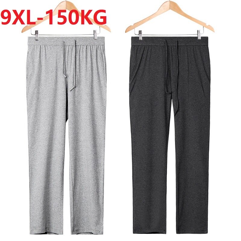 spring Men cotton sleep bottoms Home Wear big Size 7XL 8XL 9XL Soft Sleep Wear Pants thin Breathable 70 elasticity sleep bottoms