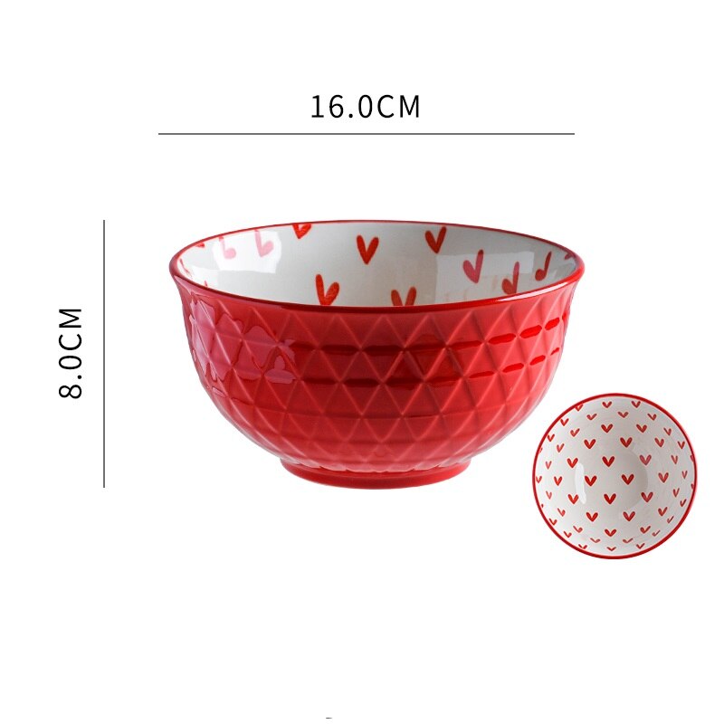 Nordic Dinner Plates Set Tableware Bowl Set Household Ceramic Tableware Dinnerware Set Bowl Plate Soup Bowl Set Kitchen Supplies: 6.3 inch bowl