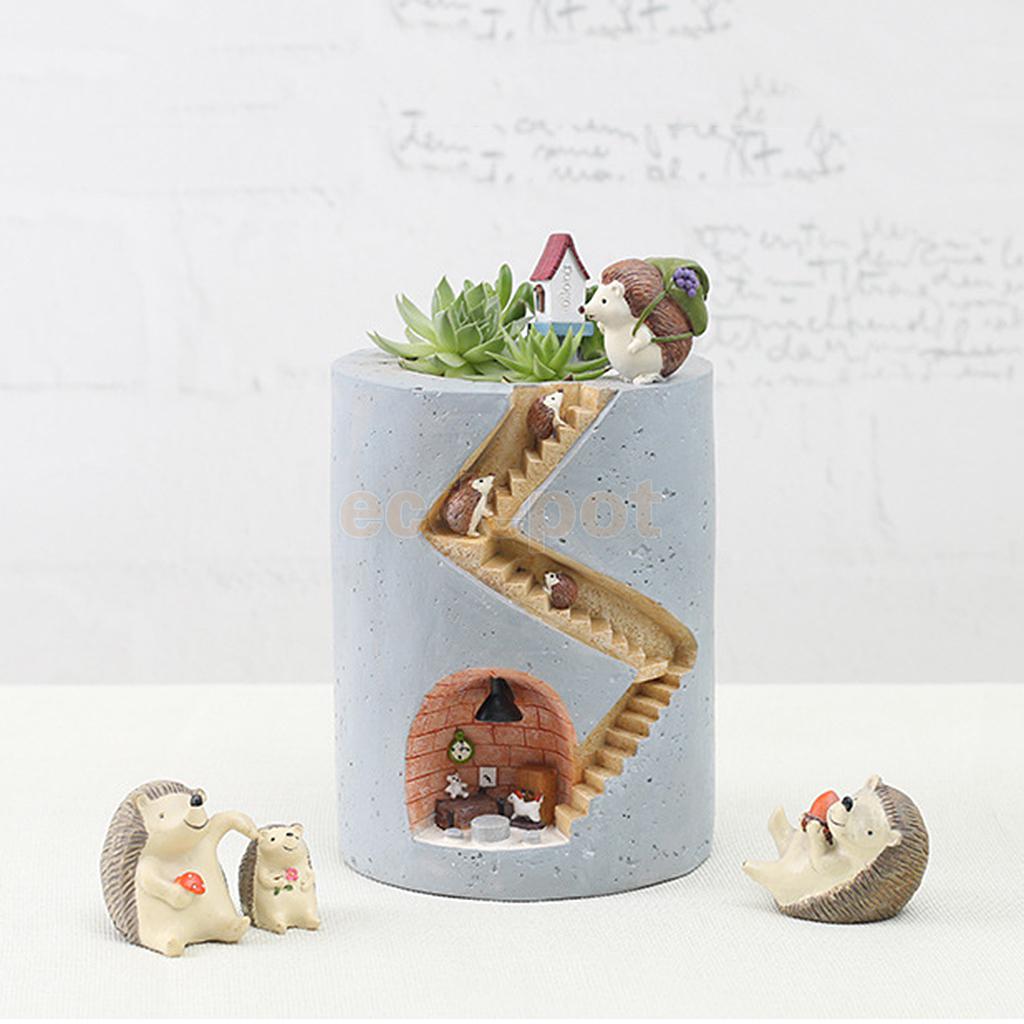 Landlig hage harpiks blomsterpotter plante pinnsvin figur dekor