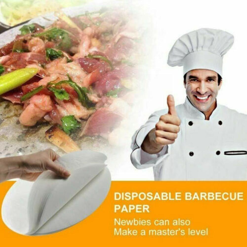 100 sheets 10Cm 11Cm Round Baking Paper Circle Parchment Liner Bbq Patty Hamburger Oven Non-Stick Baking Paper Paper Cake T P1I8