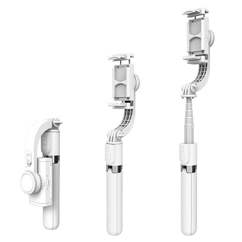 Mobiltelefon Bluetooth Selfiestang En-Akset Anti-Shake Stativ Stabilisator til Android/iOS