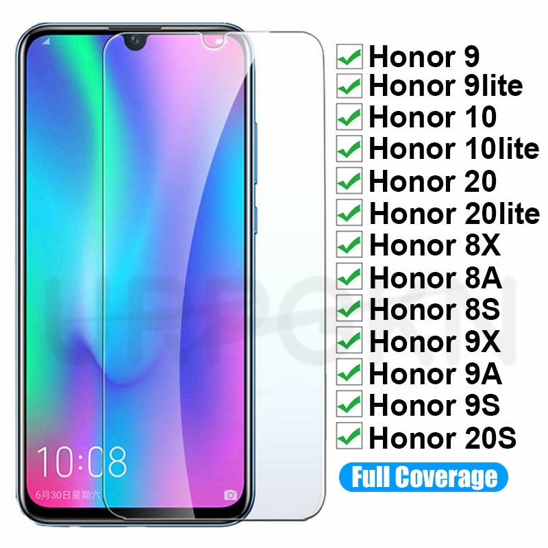 9H Full Protective Glass on the For Huawei Honor 20 10 9 Lite Screen Protector Honor 9X 9A 9S 20S 8X 8A 8S Tempered Glass Film