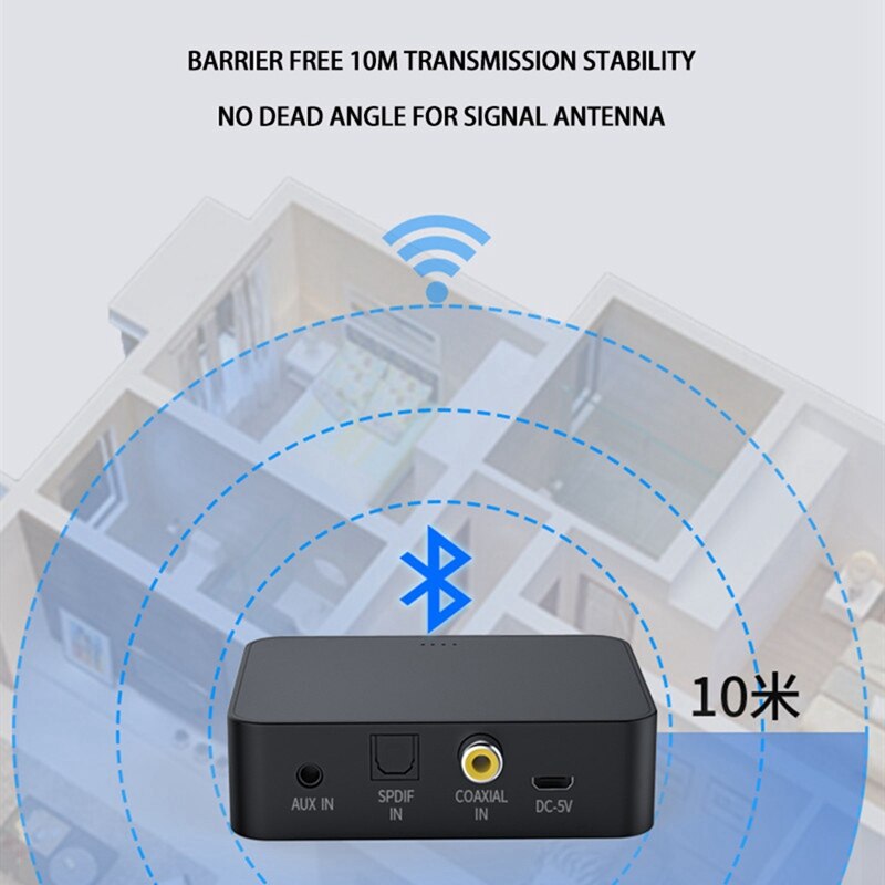 Computer Bluetooth 5.0 Transmitter Fiber Coaxial AUX Multi-Function TF Card Hifi Bluetooth o Transmitter