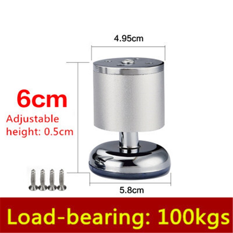 1pc 6cm-30cm möbelben höga skåpben i aluminiumlegering soffben med silikonbas höjdjusterbar 0.5cm: 6cm