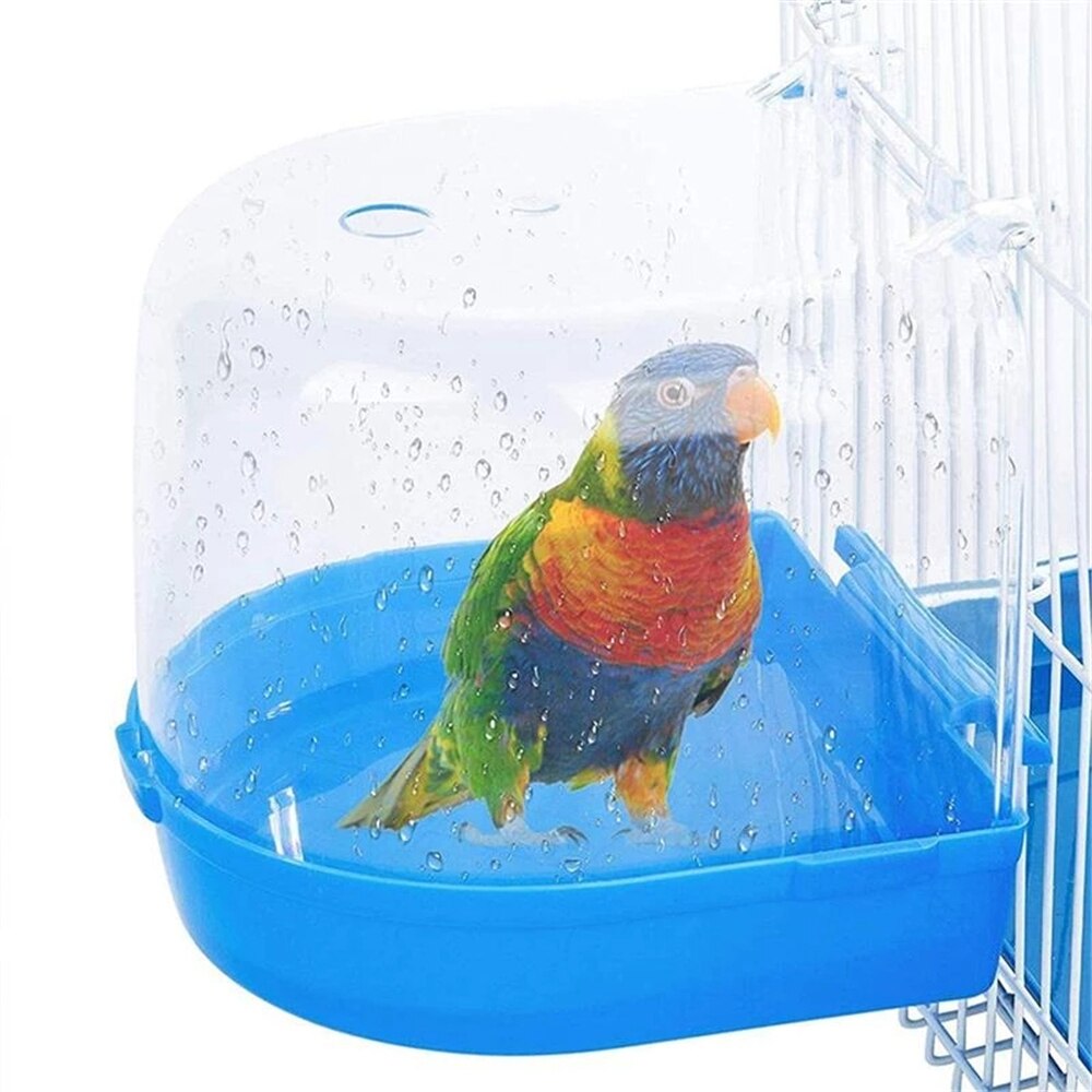 Cubo de baño para loros, caja de ducha para bañera, accesorio para, periquito Canario