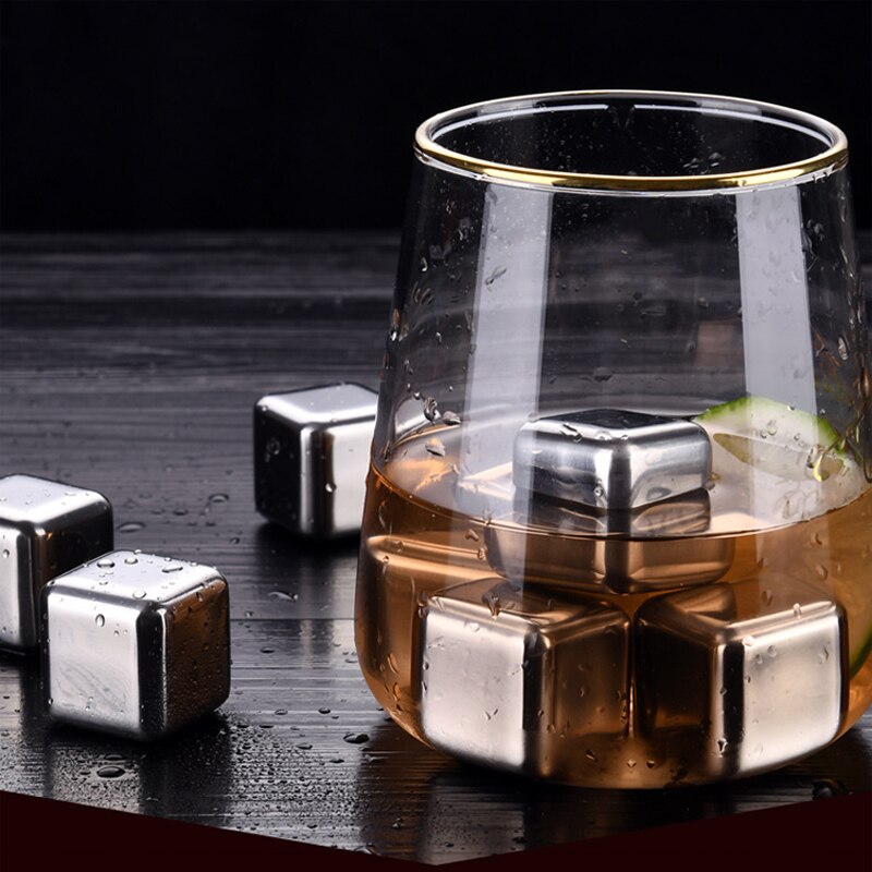 Stainless Steel Whiskey Stone Ice Cubes Bar KTV Magic Supplies Wiskey / Wine / Beer Cooler Ice Rocks Whiskey Stones