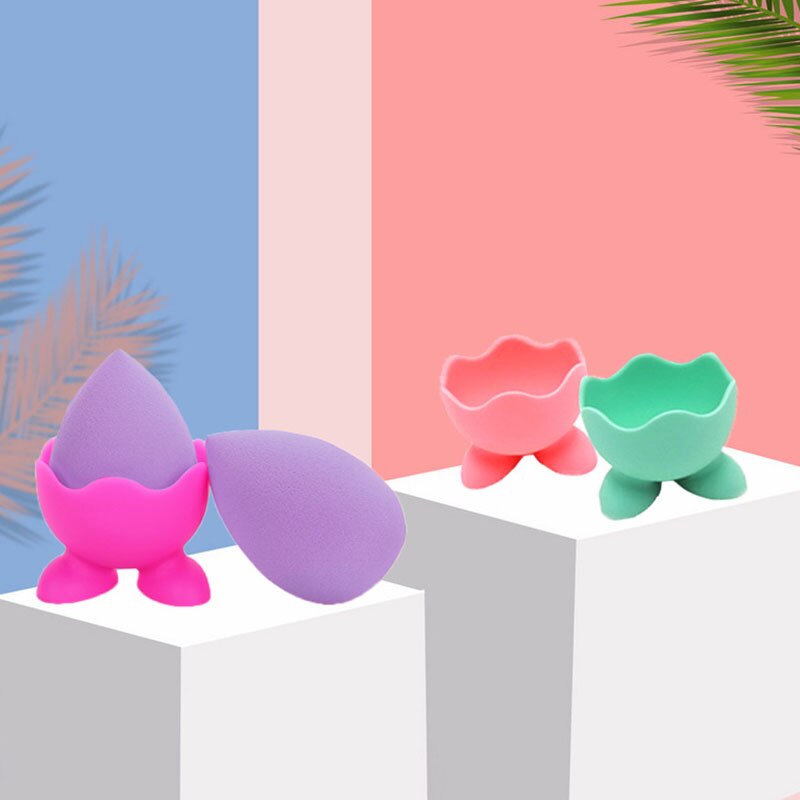 1Pcs Reine Farbe Anti-mould Make-Up Liefert Silikon Schwamm Lagerung Halterung Schönheit Eier Puff Regal Kosmetik Halter