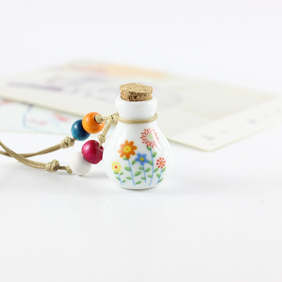 Cute perfume bottle necklace women's ceramic classic necklaces & Pendants DIY handmade necklace for women #1199: DZ115