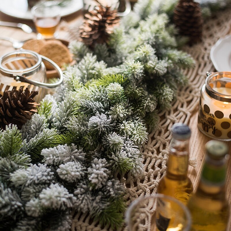 Juledekorasjon blomster sederbelte simulering grønn plante furunål foto rekvisitter vindusvisning