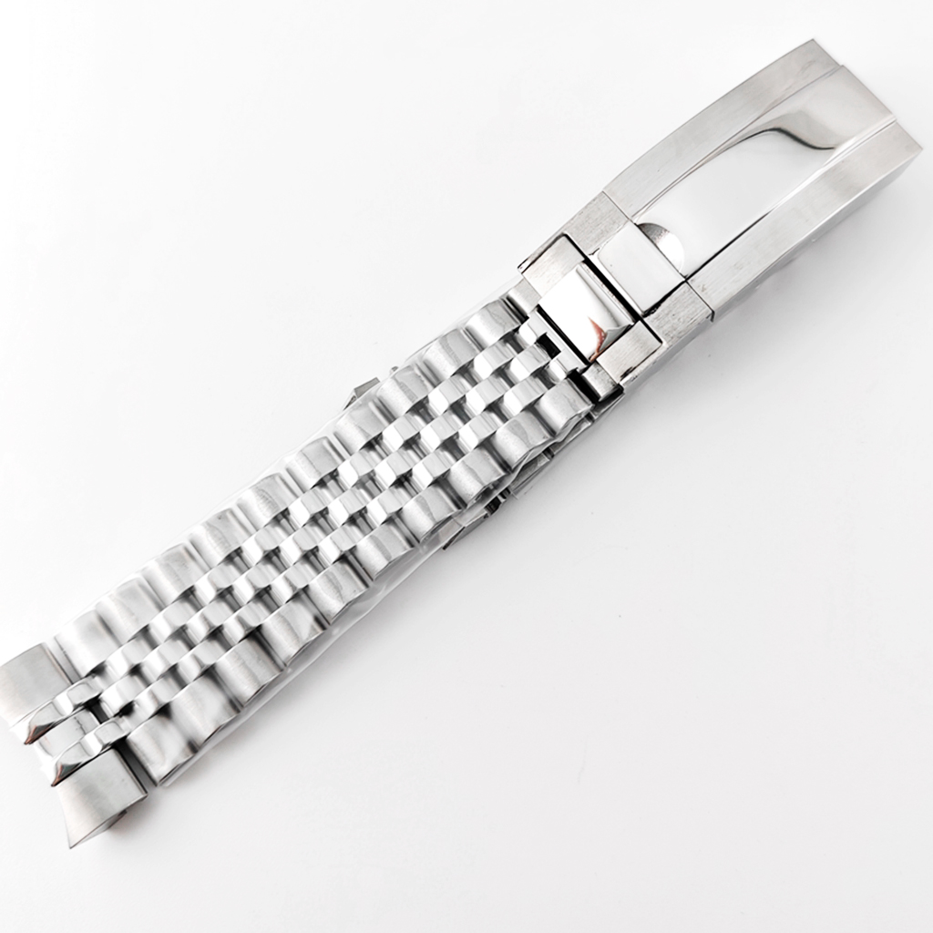 Prata 20mm Watch Strap Glide Lock Clasp Metal Watchbands Qualidade Aço Inoxidável Fit Relógios Case Acessórios Peças