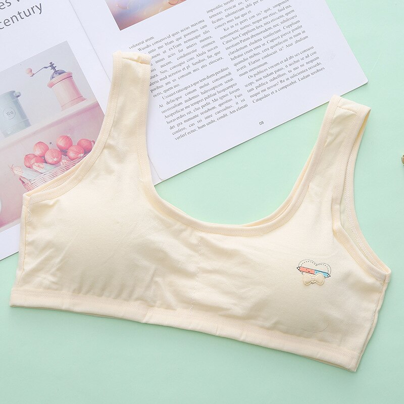 Sujetador para niñas, Tops cortos para adolescentes, ropa interior transpirable, barras de entrenamiento deportivo para niños, letras, ropa de algodón suave para adolescentes: 4