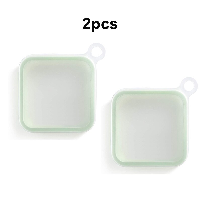 Silicone food container Sandwich box Kids school Breakfast lunch box bento box lunchbox food grade: 2 PCS