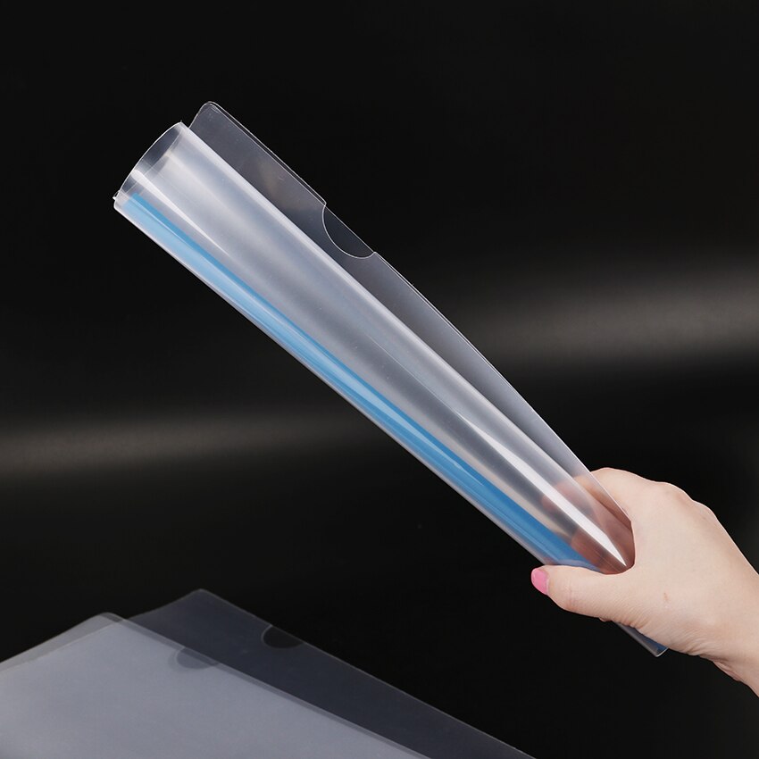 1pc enkle ensfarvede plastik gennemsigtige  a4 dokumentmapper business opbevaringsmappe til papirpapir