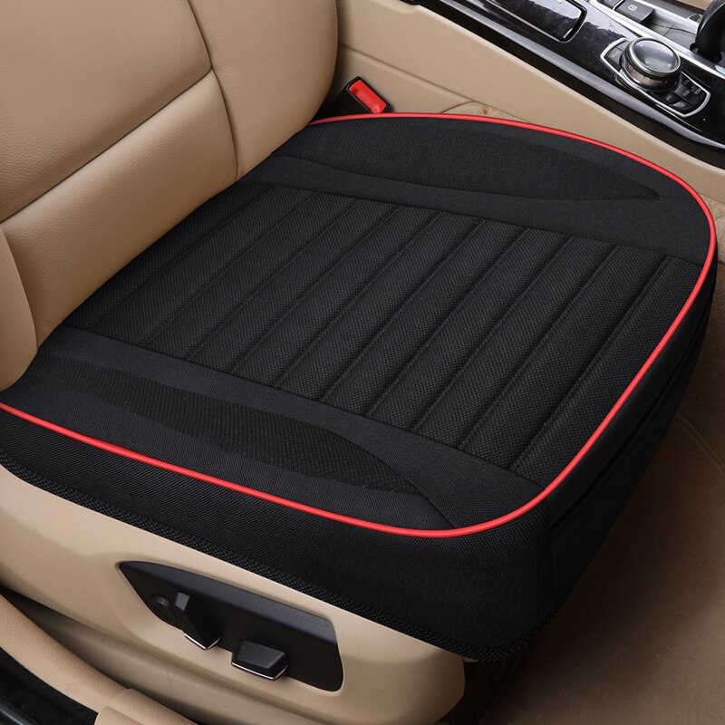Flax Car Seat Cover Protector Washable Linen Front Seat Cushion Ultra-Luxury Breathable Pad Mat for Interior Truck Suv Van MPV: black front 1