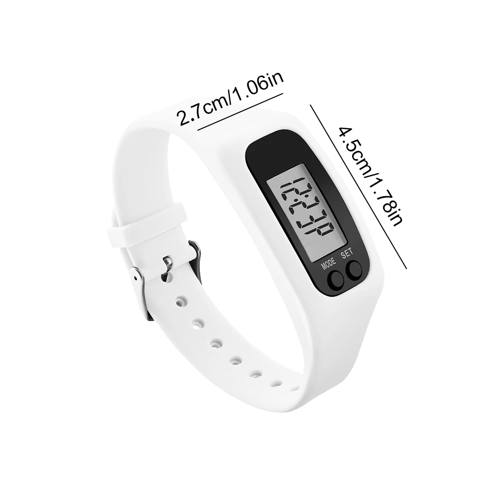 LED Stappenteller Armband Pols Calorie Teller 12/24H Tijdweergave Stappenteller Horloge Multifunctioneel Fitnesshorloge voor Volwassenen Kinderen