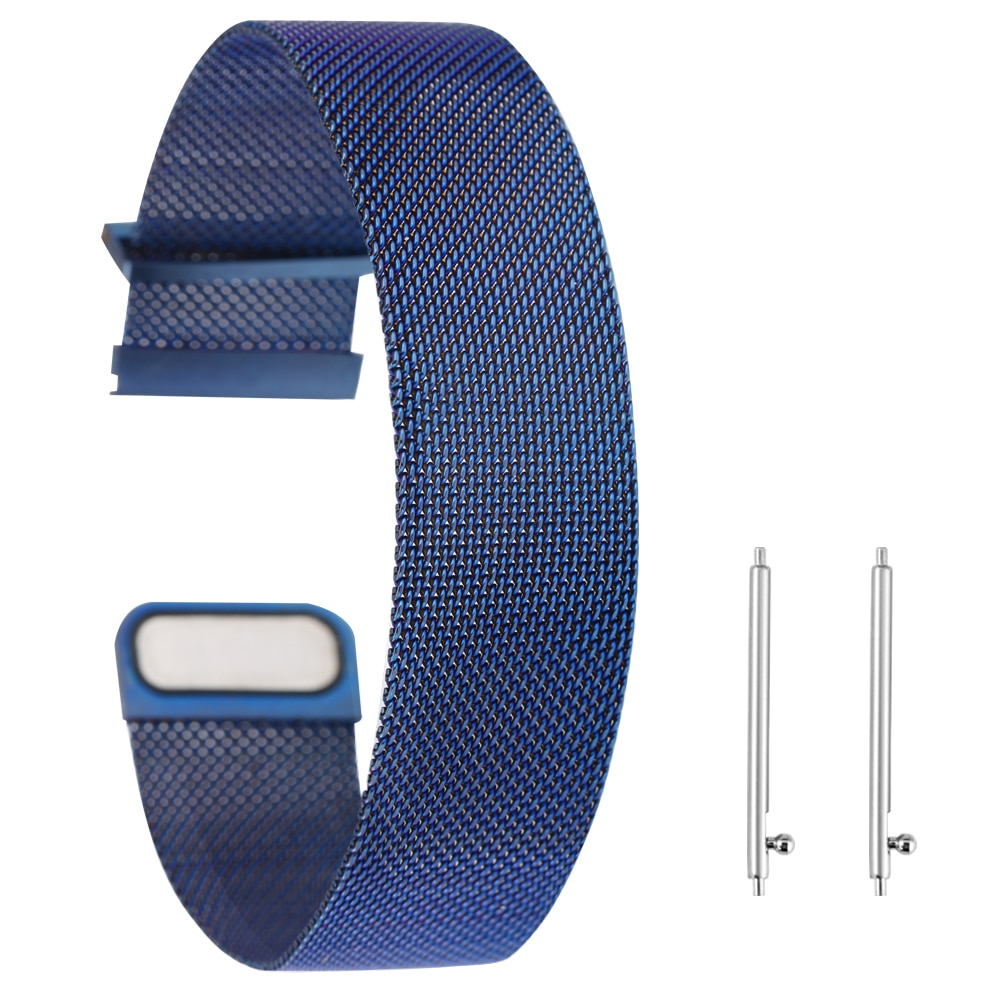 Universele Horlogeband 20Mm 22Mm Multi-Gekleurde Roestvrij Stalen Band Band Magnetische Aantrekkingskracht Vervanging Armband Met Lente Bars: blue / 22 Mm