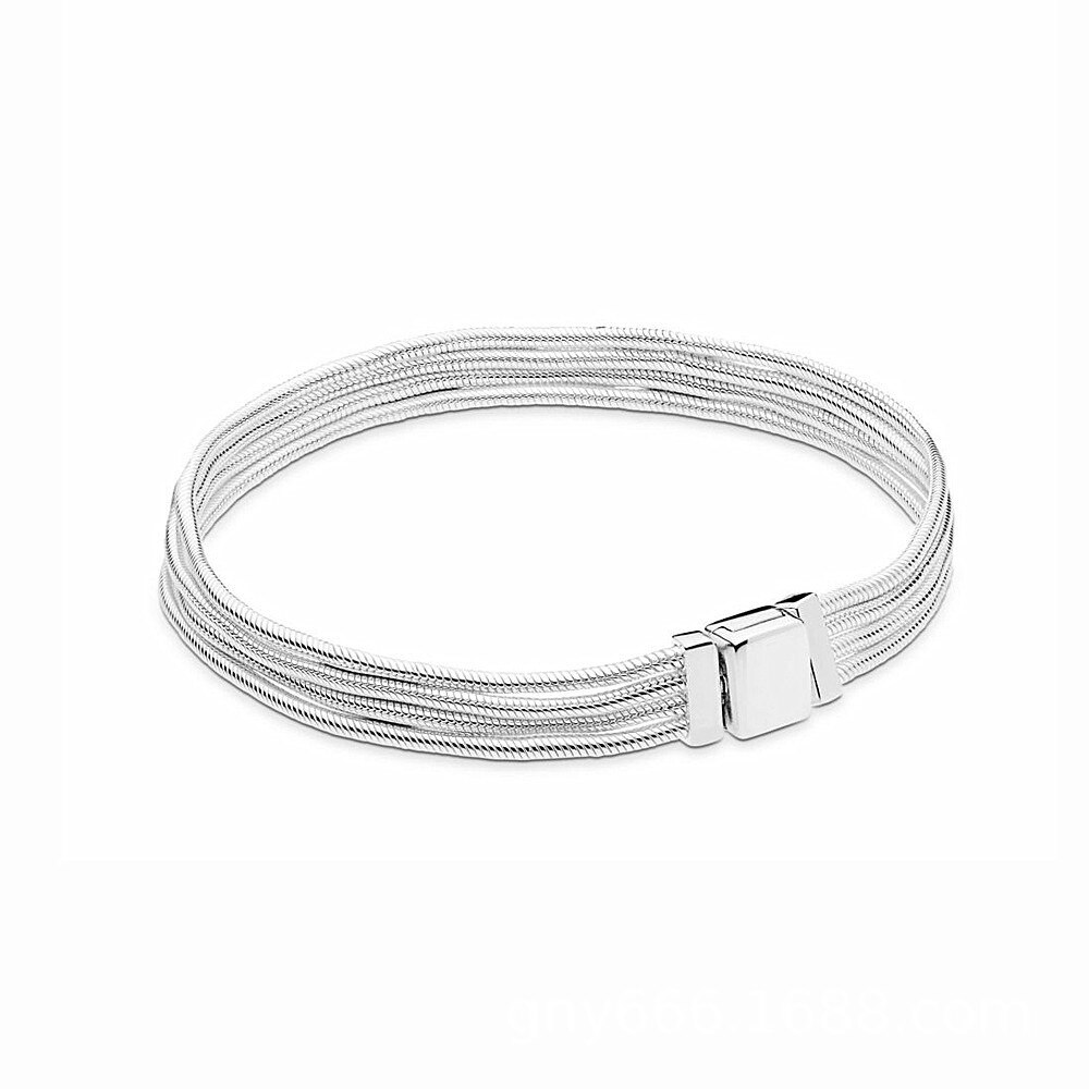 Printemps réflexions style Multi serpent chaîne Bracelets pour femme 925 bijoux en argent sterling ajustement breloques perles bracelet