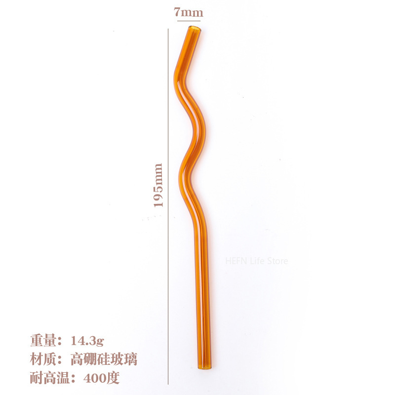 Falista kolorowa przezroczysta słomka robić picia słomka ze szkła borokrzemianowego szklana rurka upominki na przyjęcie barowe szklane słomki wielokrotnego użytku: fioletowy