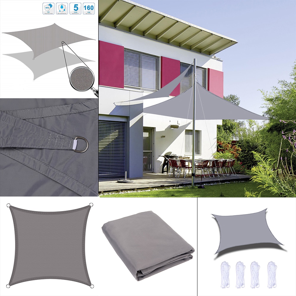21 farger vanntett skygge seil polyester oxford stoff firkantede markiser solseil solseil for hage terrasse badegård seil