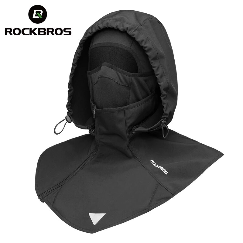 ROCKBROS-mascarilla de ciclismo para hombre y mujer, pasamontañas cálido a prueba de viento, máscara de lana de doble capa para motocicleta y Scooter, Invierno