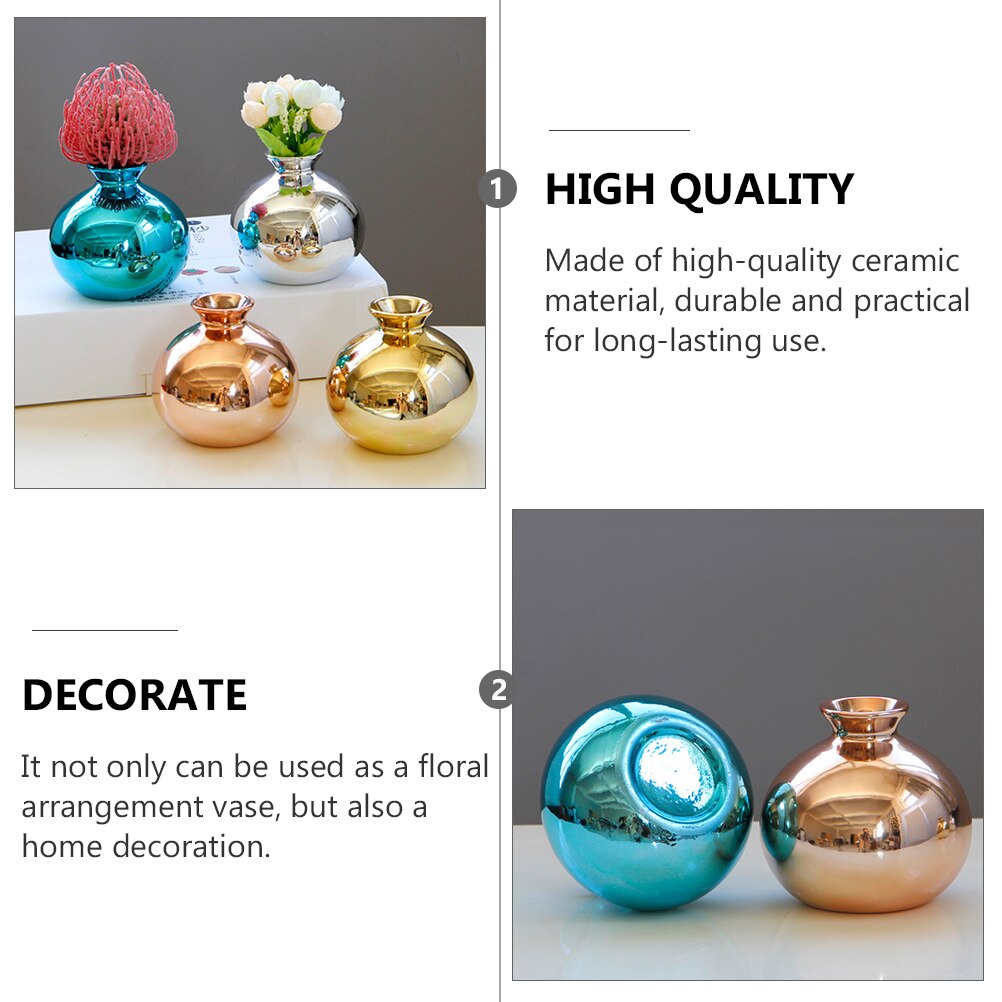 1Pc Ceramic Vase Fine Safe Nice Flower Arrangement Bottle Desktop Ornament Ceramic Flower Pot European Style Vase