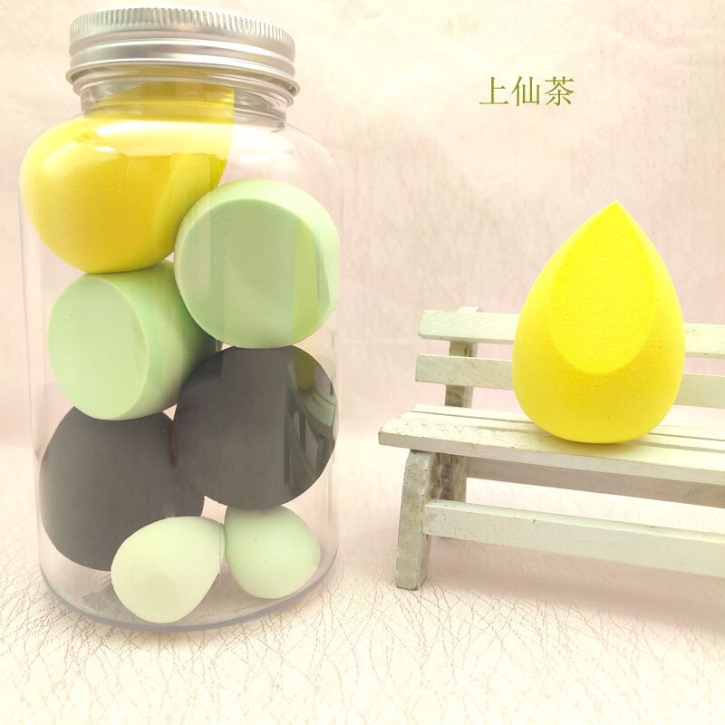 5/7Pcs Beauty Egg Set Gourd Water Puff Makeup Puff Set Colorful Cushion Cosmestic Sponge Egg Tool Wet and Dry Use Makeup: Green Tea 7 pcs