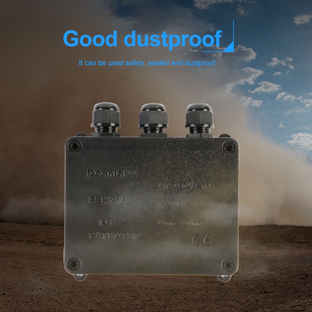 Outdoor Cable Connector Shell Junction Box Electrical Flame Retardant Home 3 Way Easy Install Wire Enclosure IP68 Waterproof