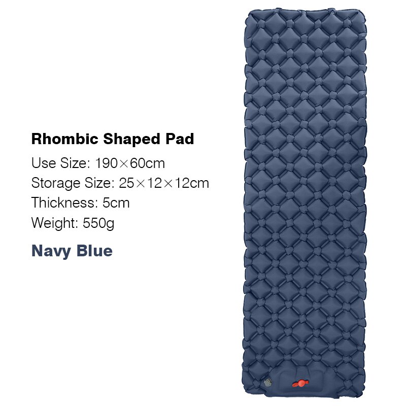 Lightweight Self-inflating Sleeping Pad Air Mattress Camping Tent Sleeping Bag Pad Picnic Beach Cushion Outdoor Sleeping Mat: R.S.2 Navy Blue
