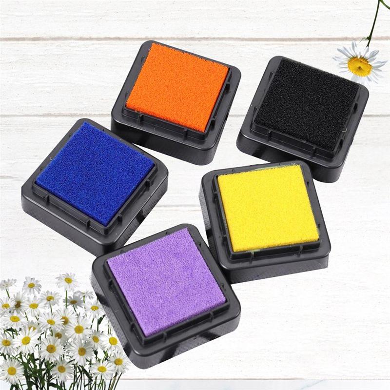 5pcs Finger Ink Pad Colorful Stamp Inkpad DIY Graffiti Ink Pad Rubber Stamp Pad DIY Craft Stamp Pad for Kids Teacher Painting