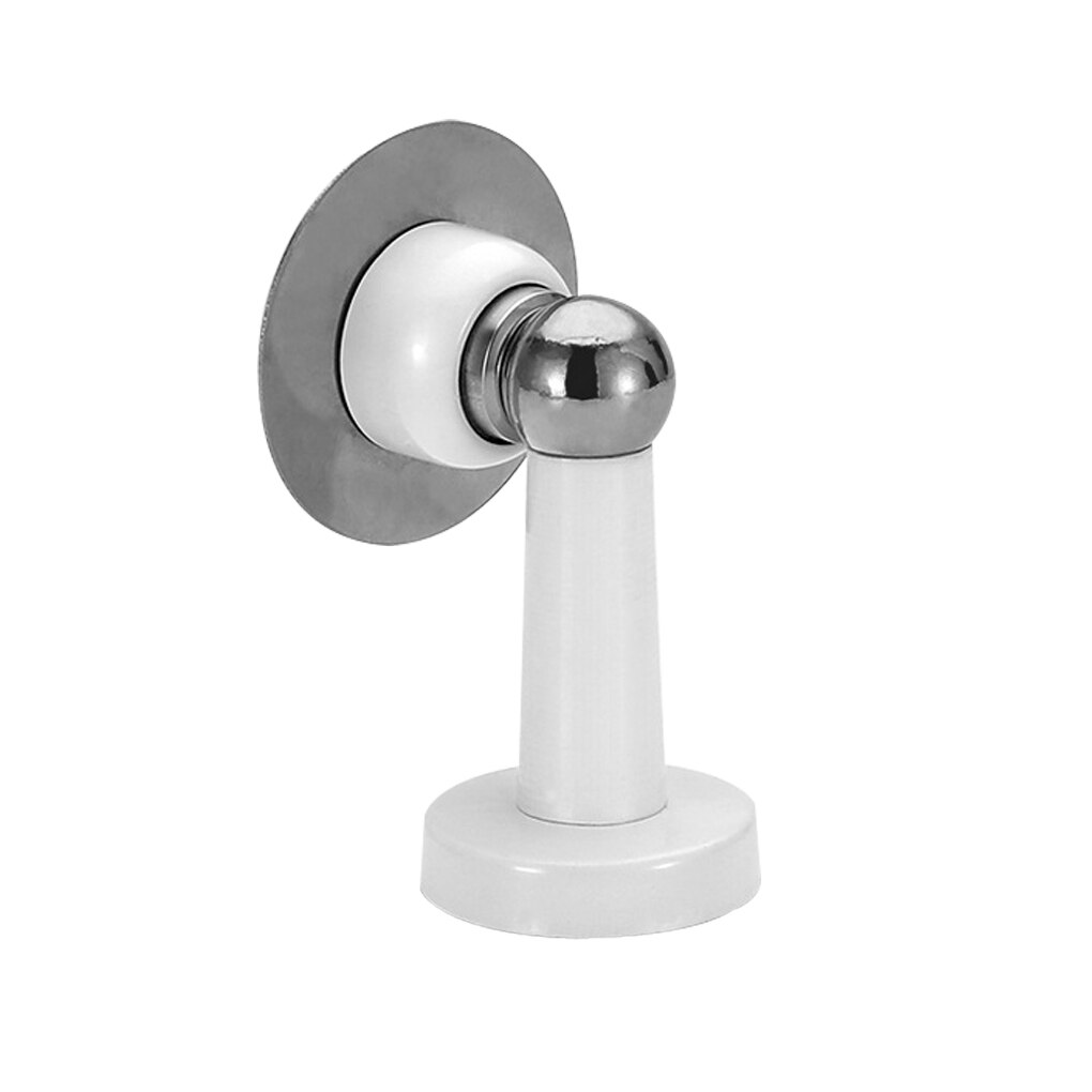 Stainless Steel Magnetic Door Stops Sticker Door Holders Stopper Catch Protector Floor Wall Mounted Nail-Free Hidden Doorstop: White